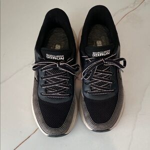 Skechers Go Run Black and White Athletic Shoes